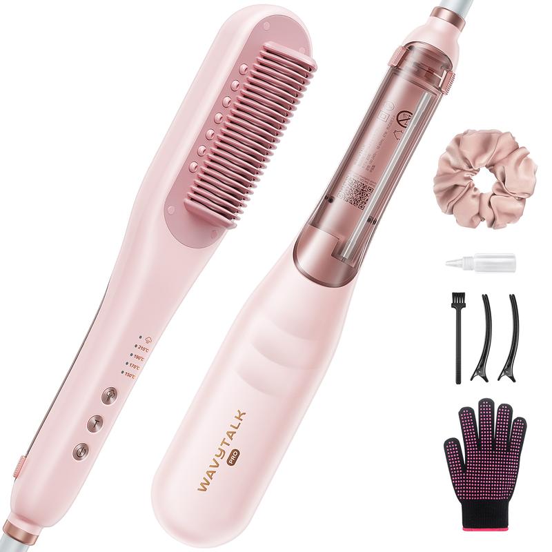 【スチームストレートブラシ】スチームストレートブラシ、ヘアストレートブラシアイロン、水蒸気でヘアケアのストレートブラシ